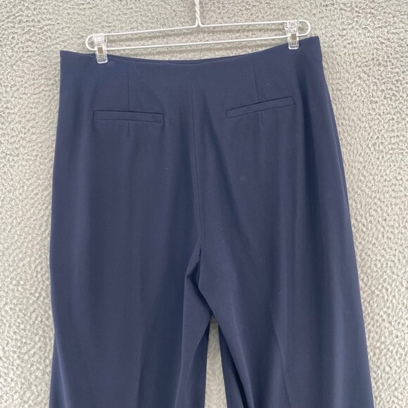 Talbots Pants Womens 12 Navy Stretch Tapered Leg Pockets Office Career Casual - Picture 4 of 12